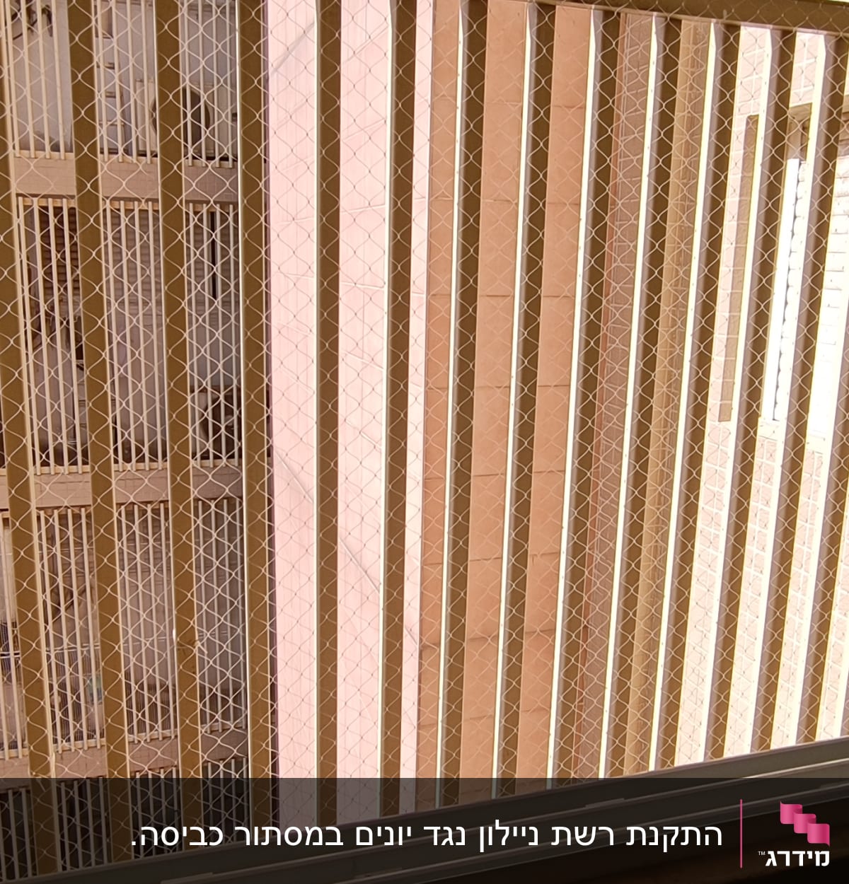 רשת הגנה על חלון למניעת כניסת יונים